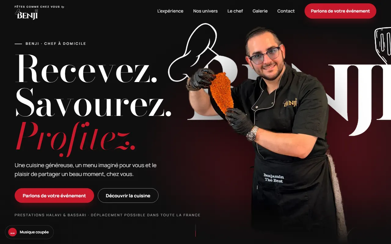 Aperçu du site Fêtes comme chez vous by Benji