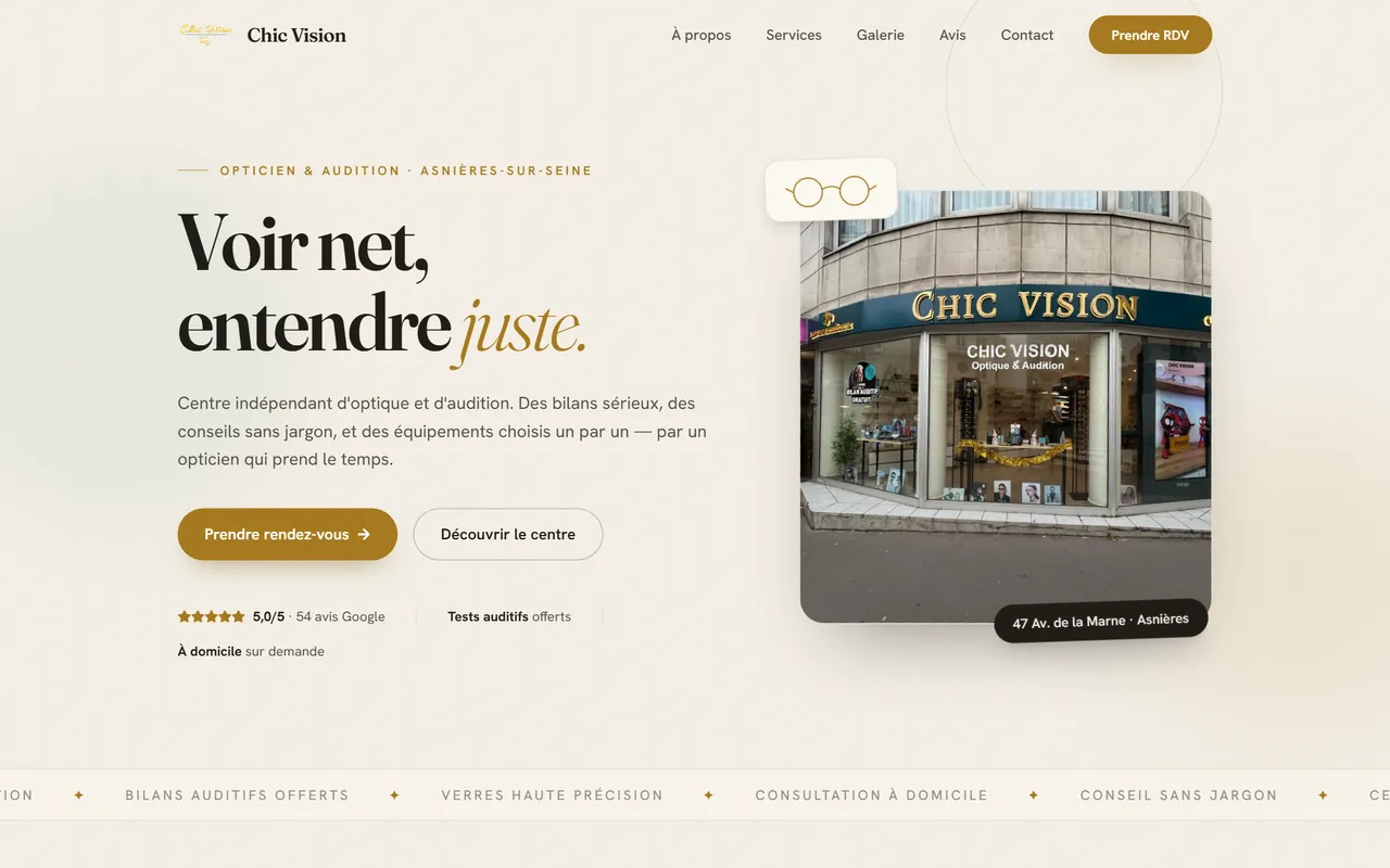 Aperçu du site Chic Vision Asnières